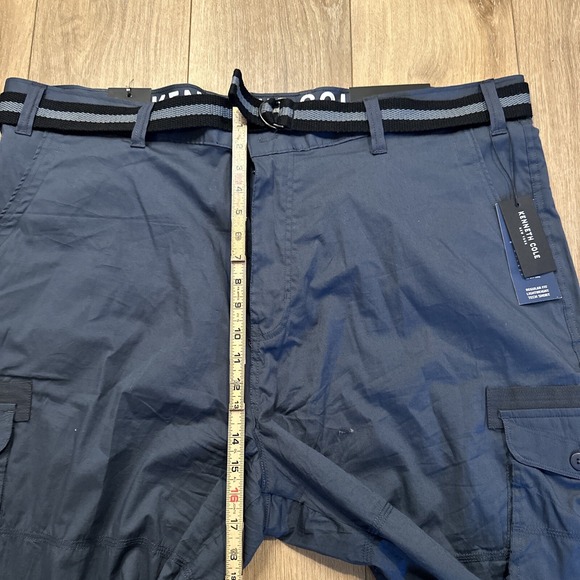 NEW Kenneth Cole Men's Big & Tall Dark Grey Mobility Cargo Short 46 Tech Belt - Picture 7 of 10